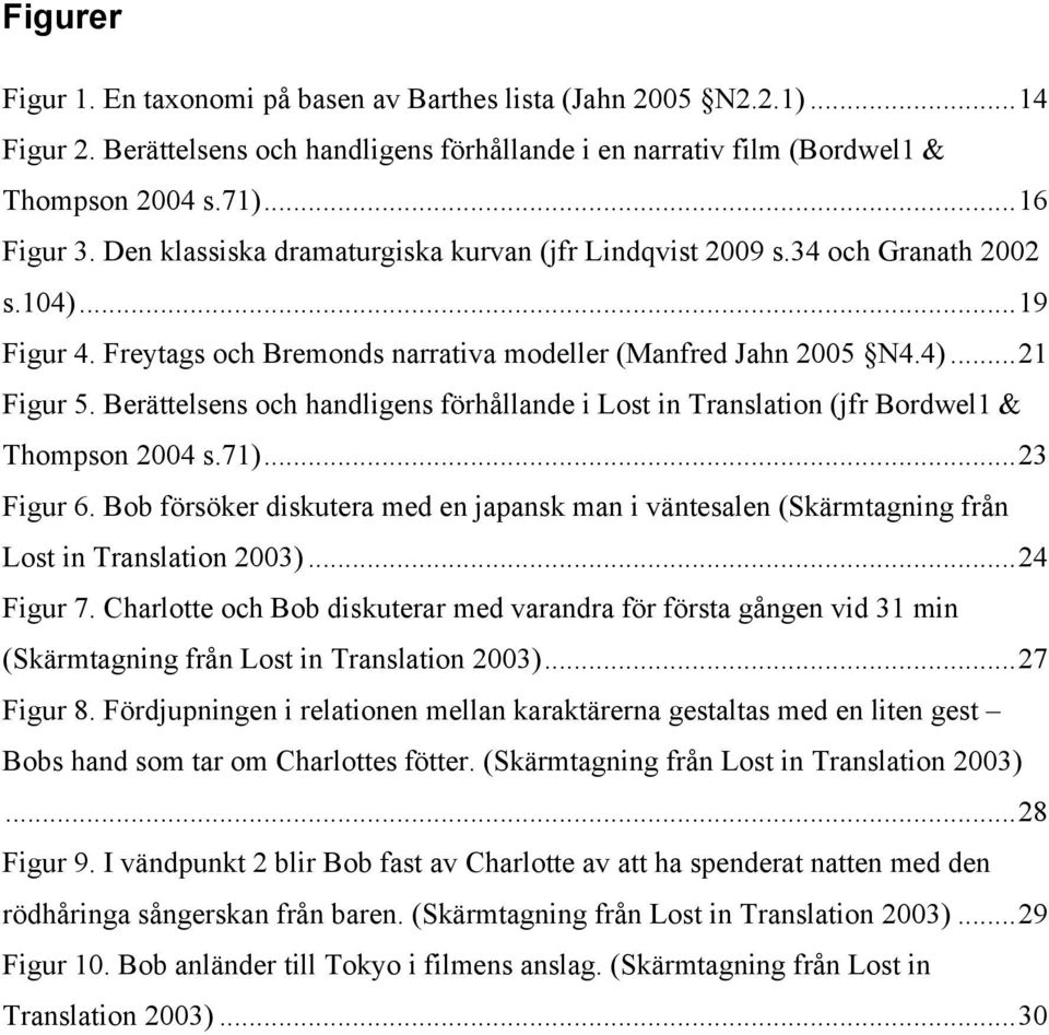 Berättelsens och handligens förhållande i Lost in Translation (jfr Bordwel1 & Thompson 2004 s.71)... 23 Figur 6.