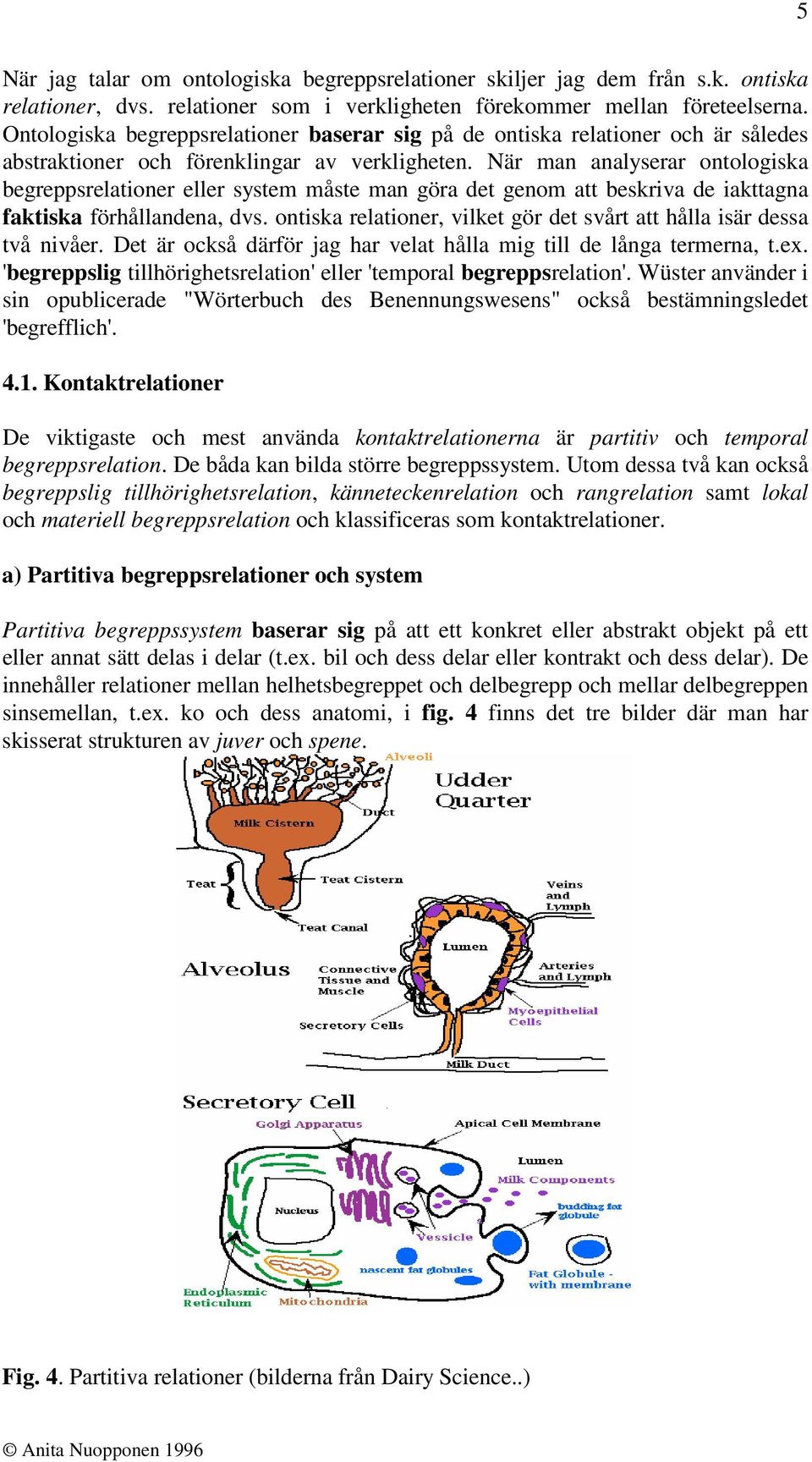 När man analyserar ontologiska begreppsrelationer eller system måste man göra det genom att beskriva de iakttagna faktiska förhållandena, dvs.