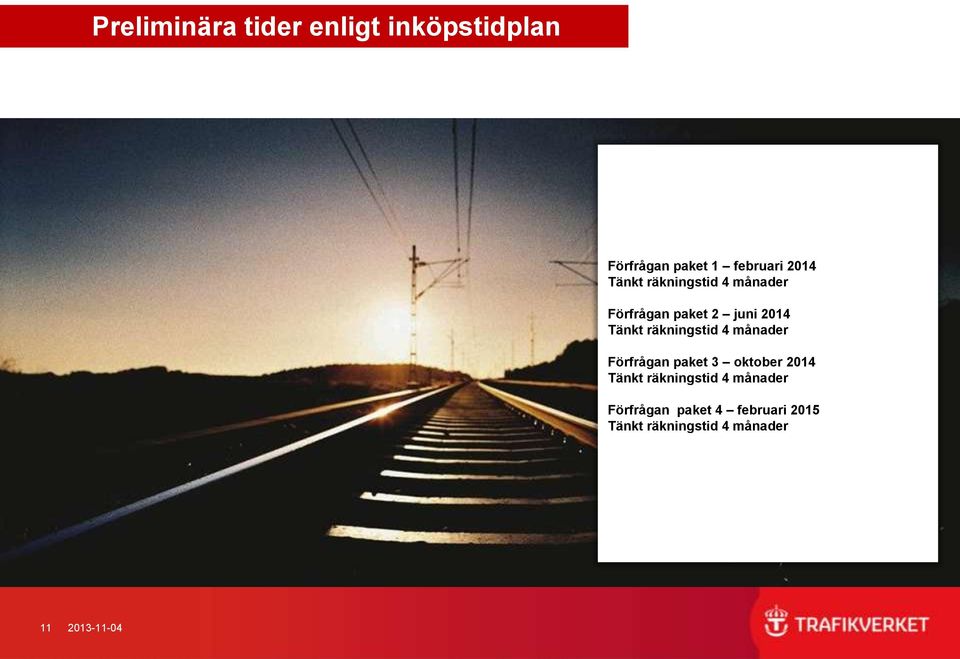 räkningstid 4 månader Förfrågan paket 3 oktober 2014 Tänkt räkningstid