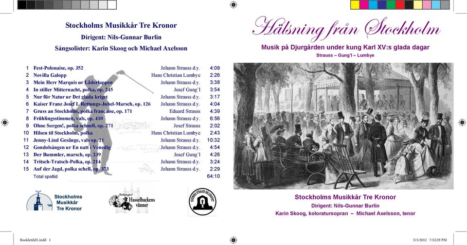 245 Josef Gung l 3:54 5 Nur für Natur ur Det glada kriget Johann Strauss d.y. 3:17 6 Kaiser Franz Josef I. Rettungs-Jubel-Marsch, op. 126 Johann Strauss d.y. 4:04 7 Gruss an Stockholm, polka française, op.