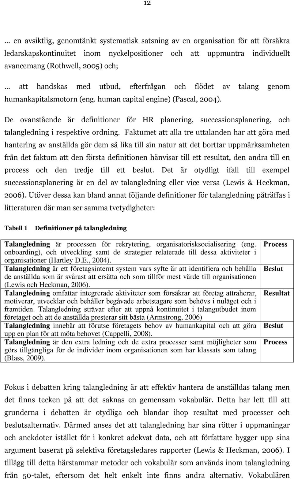 De ovanstående är definitioner för HR planering, successionsplanering, och talangledning i respektive ordning.