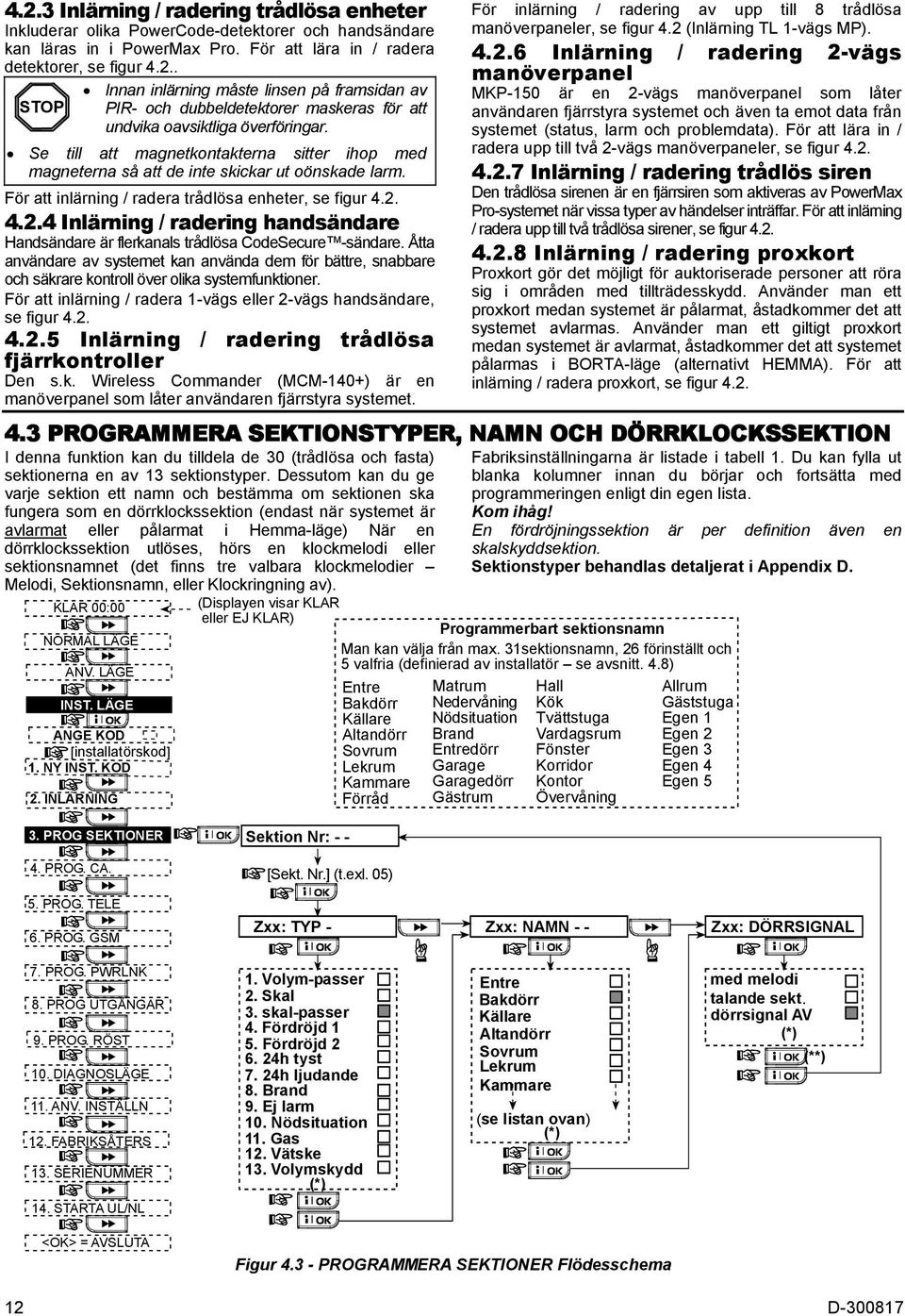 4.2.4 Inlärning / radering handsändare Handsändare är flerkanals trådlösa CodeSecure -sändare.