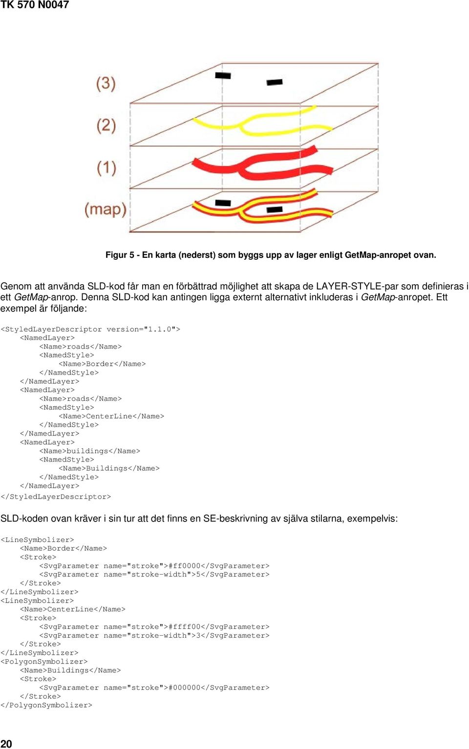 Denna SLD-kod kan antingen ligga externt alternativt inkluderas i GetMap-anropet. Ett exempel är följande: <StyledLayerDescriptor version="1.