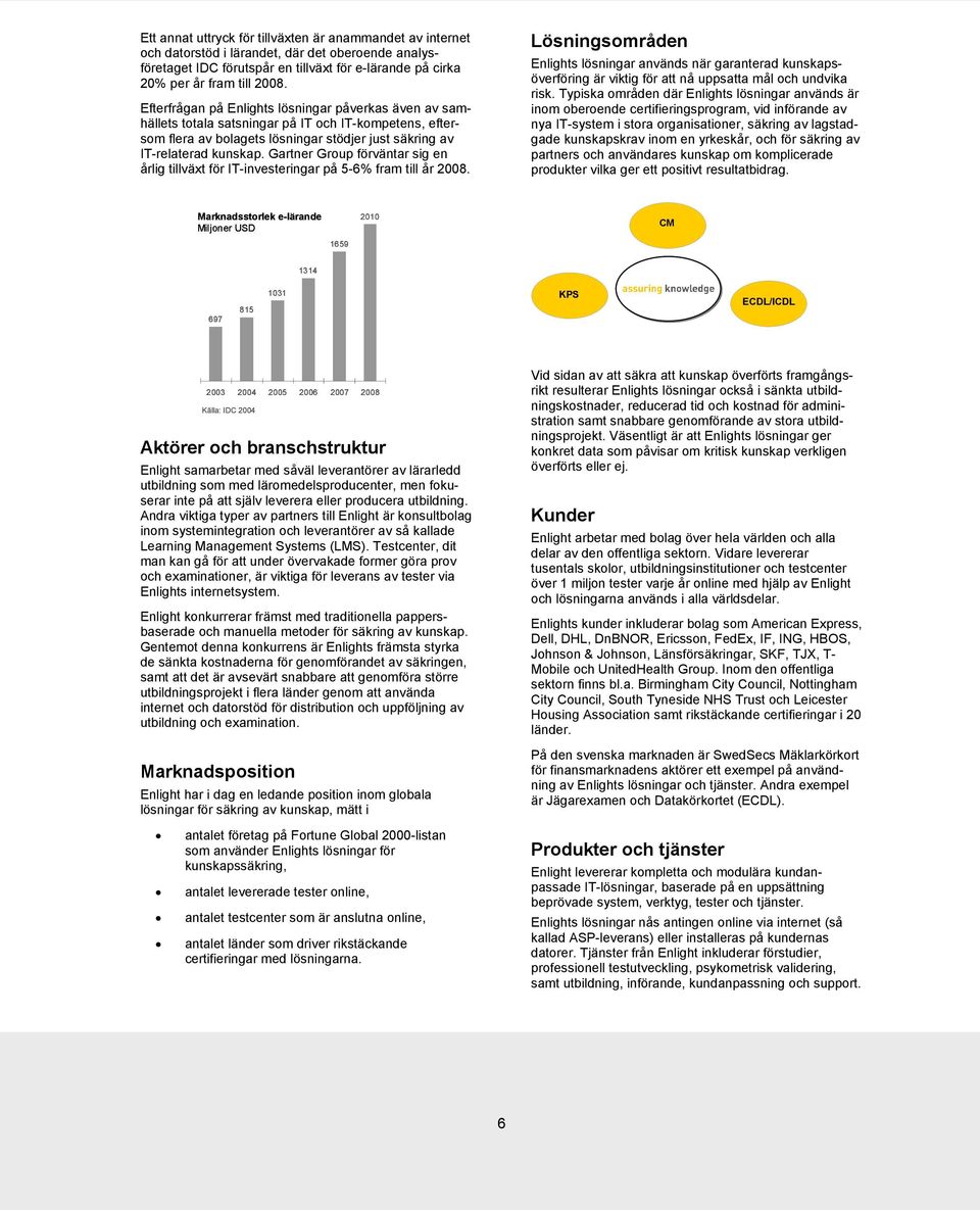 Gartner Group förväntar sig en årlig tillväxt för IT-investeringar på 5-6% fram till år 2008.