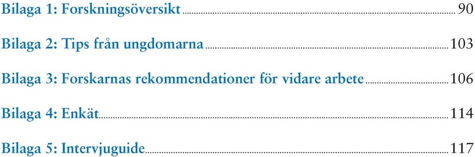 ..103 Bilaga 3: Forskarnas rekommendationer