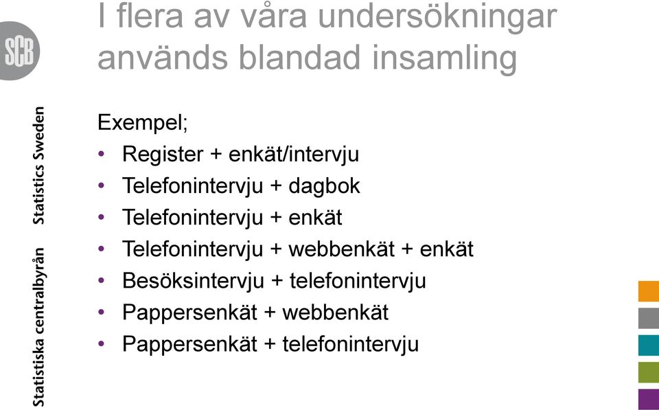 + enkät Telefonintervju + webbenkät + enkät Besöksintervju +