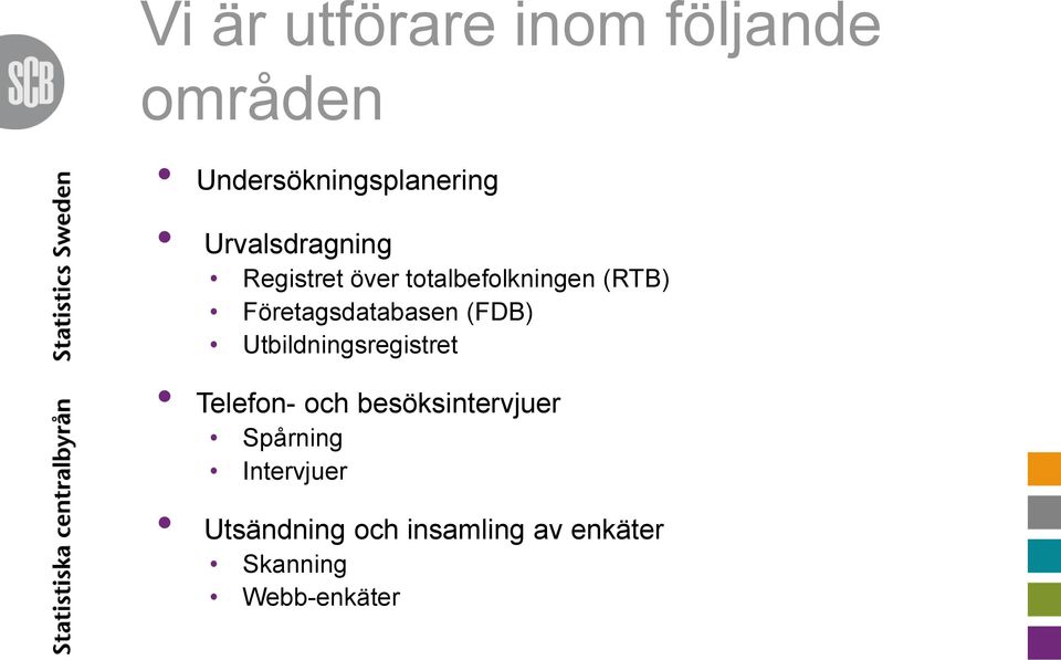 Företagsdatabasen (FDB) Utbildningsregistret Telefon- och