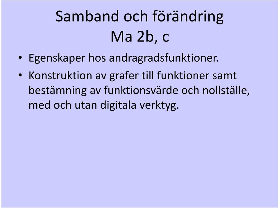 Konstruktion av grafer till funktioner samt