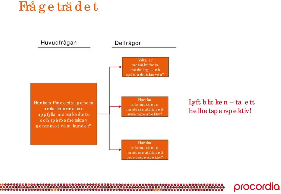 gentemot våra kunder? Hur ska informationen hanteras utifrån ett systemperspektiv?