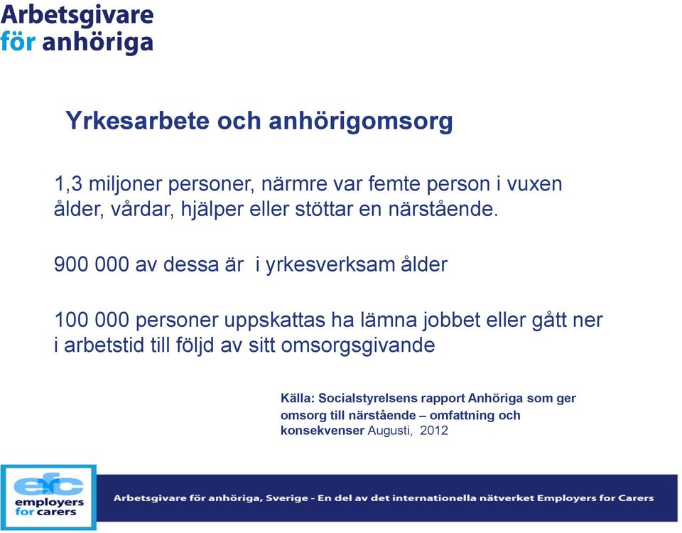 900 000 av dessa är i yrkesverksam ålder 100 000 personer uppskattas ha lämna jobbet eller gått