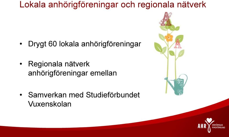 Regionala nätverk anhörigföreningar