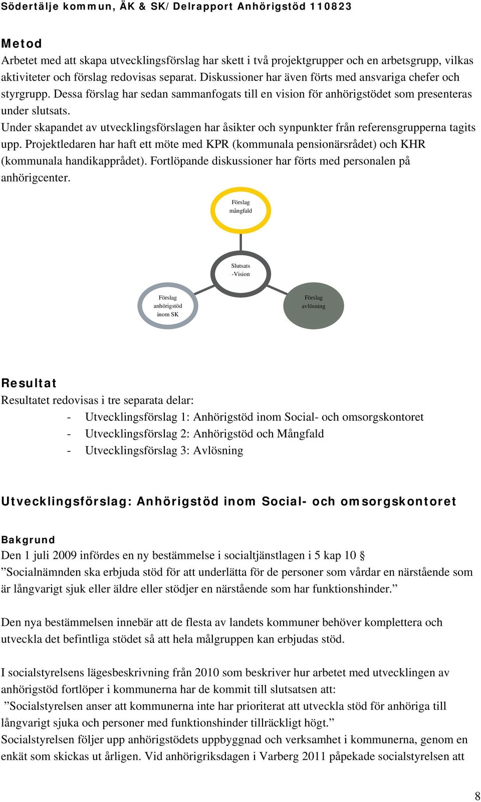 Under skapandet av utvecklingsförslagen har åsikter och synpunkter från referensgrupperna tagits upp.