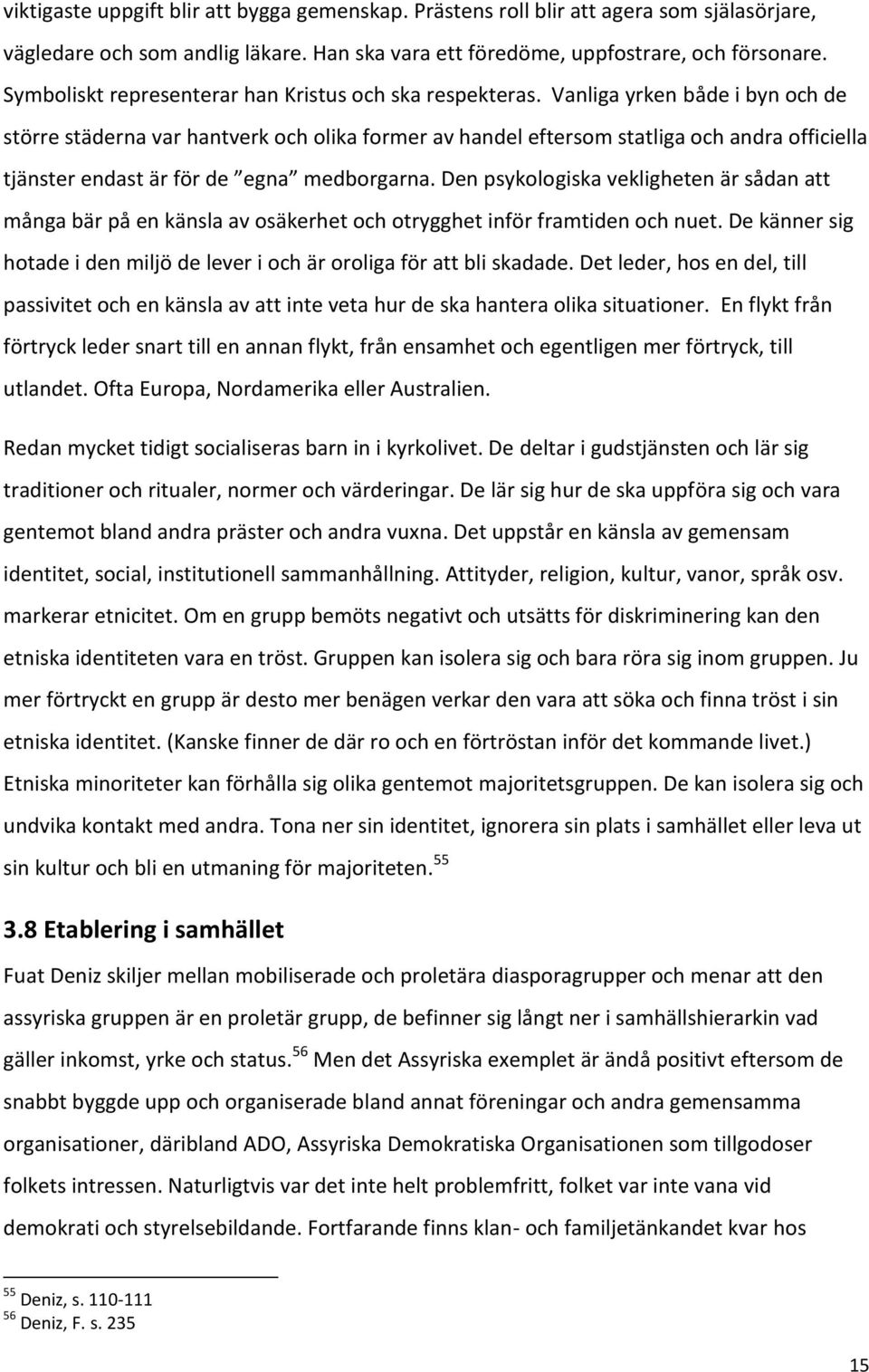 Vanliga yrken både i byn och de större städerna var hantverk och olika former av handel eftersom statliga och andra officiella tjänster endast är för de egna medborgarna.