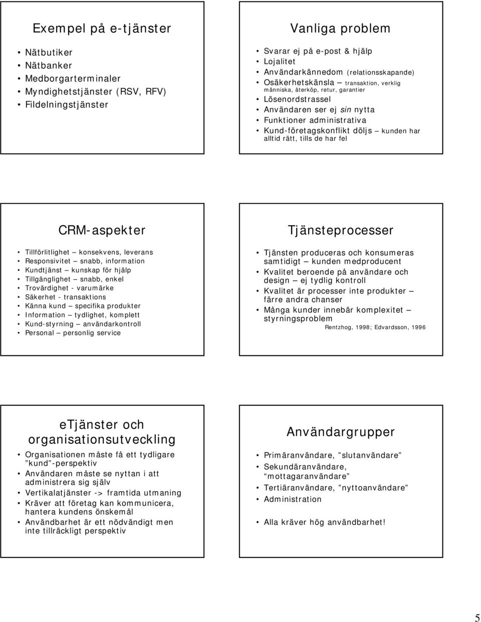 har alltid rätt, tills de har fel CRM-aspekter Tillförlitlighet konsekvens, leverans Responsivitet snabb, information Kundtjänst kunskap för hjälp Tillgänglighet snabb, enkel Trovärdighet - varumärke