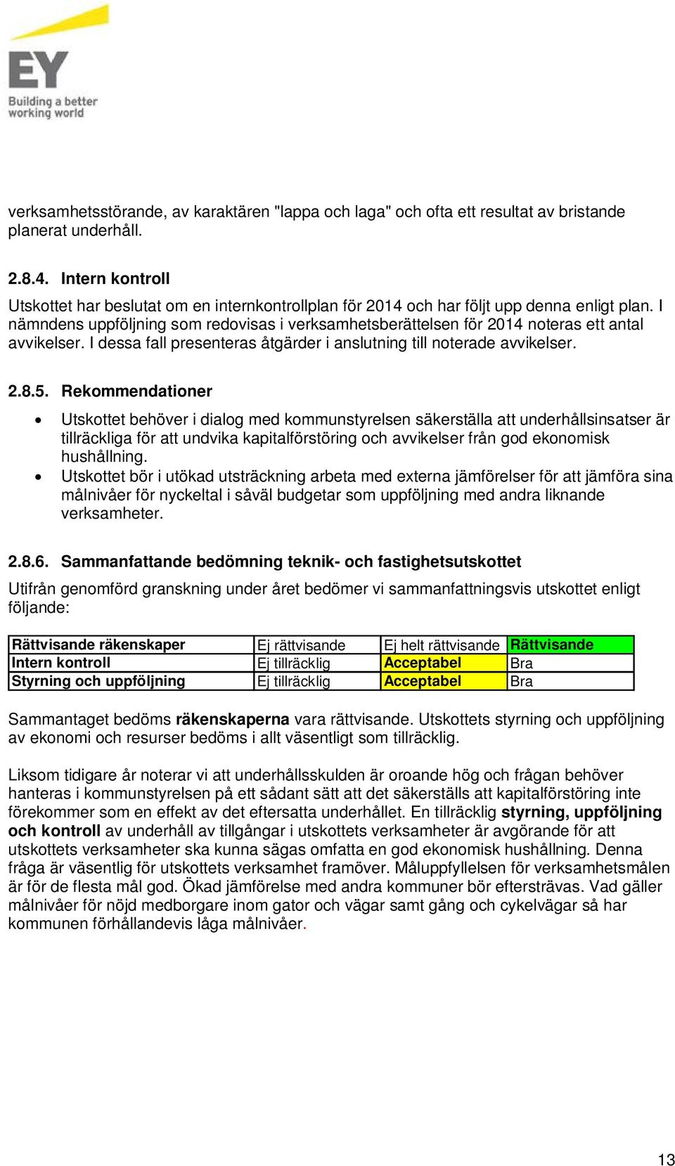 I nämndens uppföljning som redovisas i verksamhetsberättelsen för 2014 noteras ett antal avvikelser. I dessa fall presenteras åtgärder i anslutning till noterade avvikelser. 2.8.5.