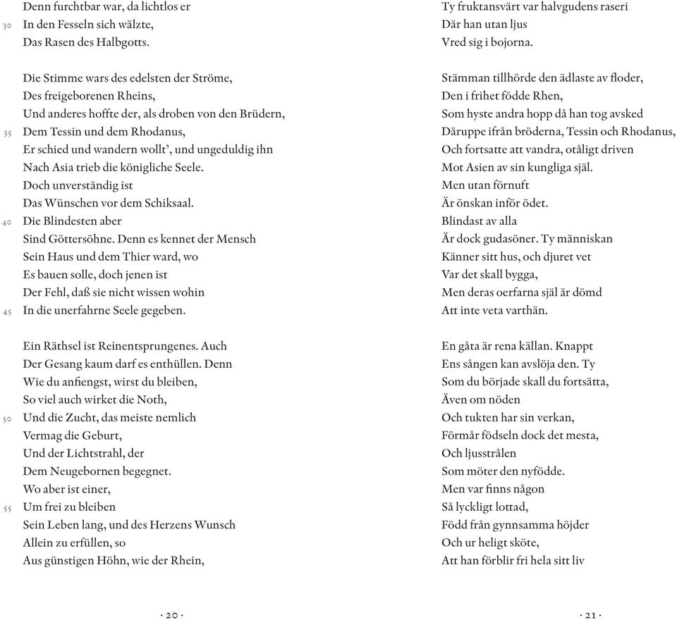 ungeduldig ihn Nach Asia trieb die königliche Seele. Doch unverständig ist Das Wünschen vor dem Schiksaal. Die Blindesten aber Sind Göttersöhne.