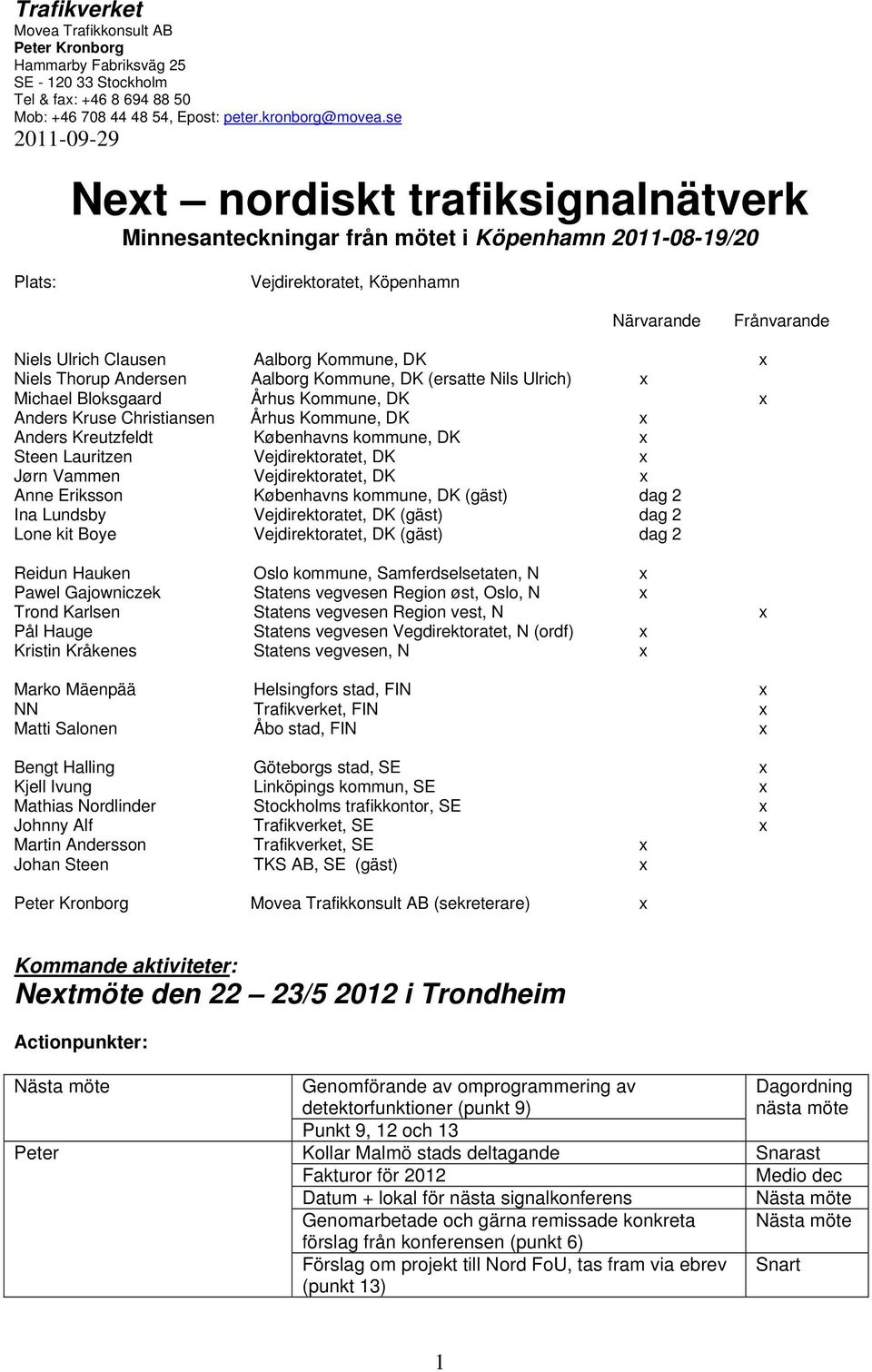 DK x Niels Thorup Andersen Aalborg Kommune, DK (ersatte Nils Ulrich) x Michael Bloksgaard Århus Kommune, DK x Anders Kruse Christiansen Århus Kommune, DK x Anders Kreutzfeldt Københavns kommune, DK x