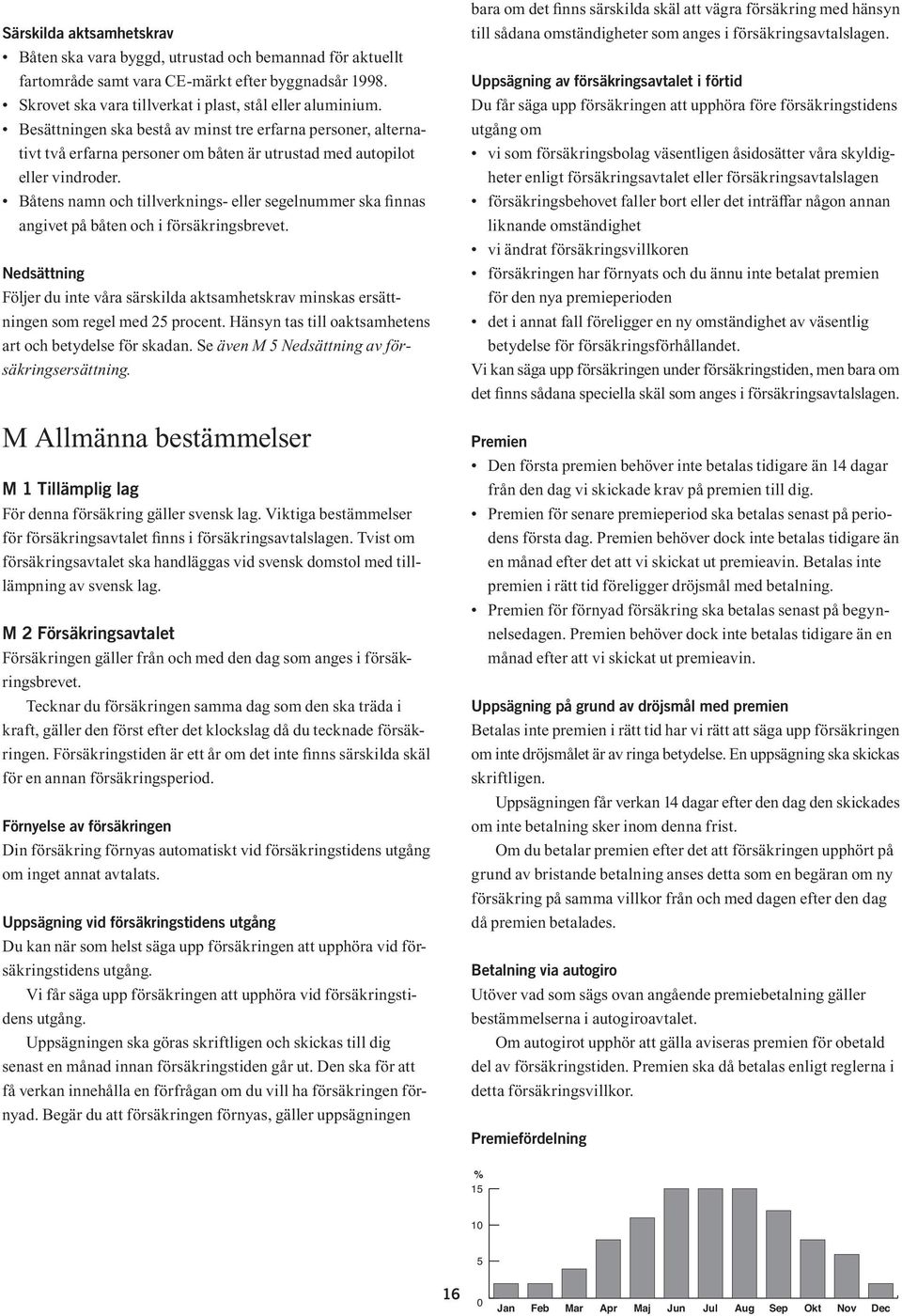 Båtens namn och tillverknings- eller segelnummer ska finnas angivet på båten och i försäkringsbrevet.