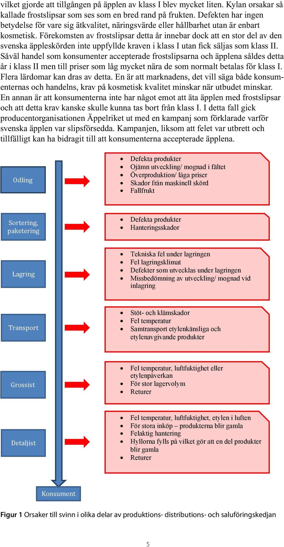 Förekomsten av frostslipsar detta år innebar dock att en stor del av den svenska äppleskörden inte uppfyllde kraven i klass I utan fick säljas som klass II.