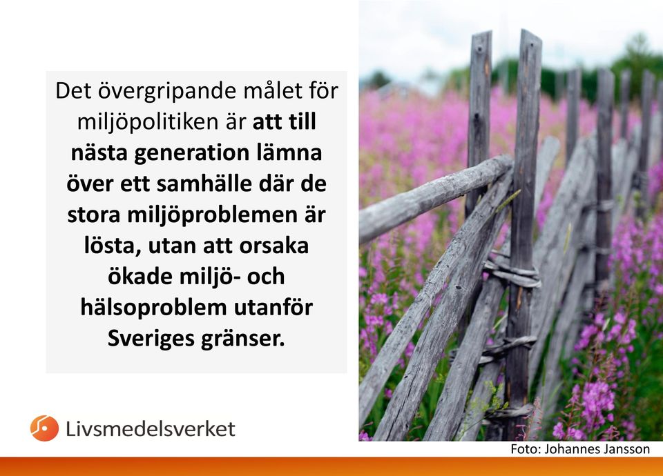 miljöproblemen är lösta, utan att orsaka ökade miljö-