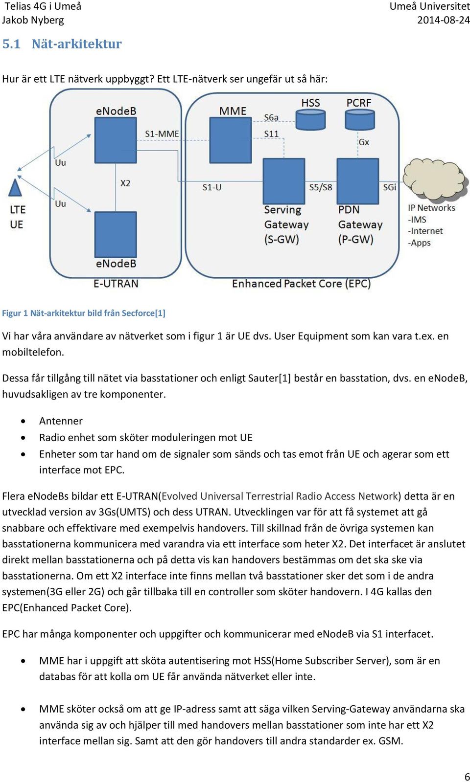 Antenner Radio enhet som sköter moduleringen mot UE Enheter som tar hand om de signaler som sänds och tas emot från UE och agerar som ett interface mot EPC.