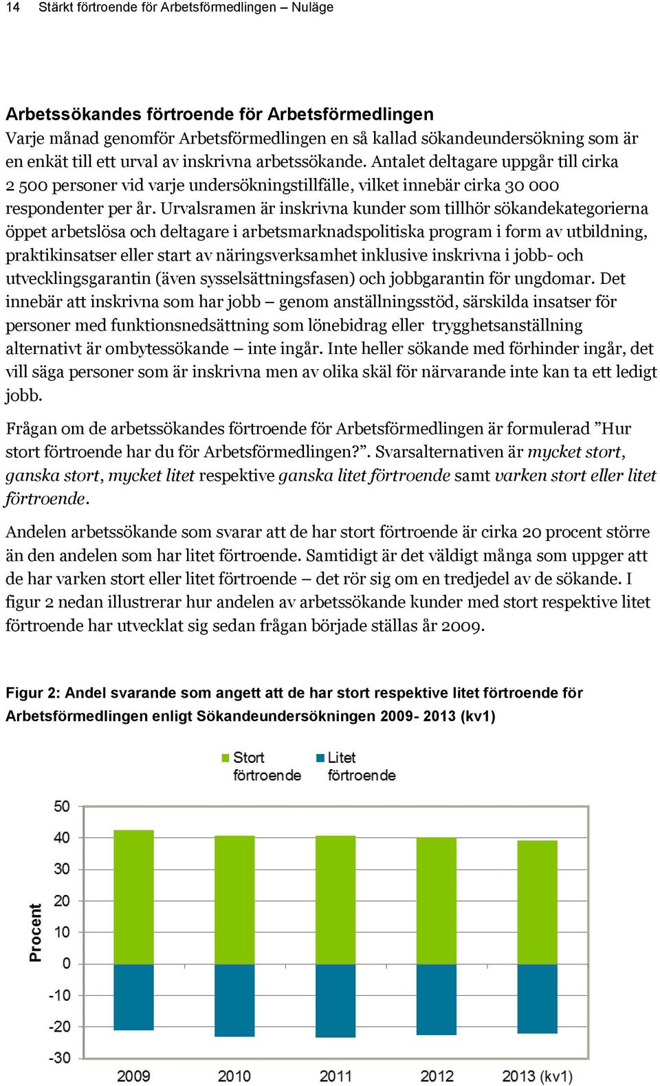 Urvalsramen är inskrivna kunder som tillhör sökandekategorierna öppet arbetslösa och deltagare i arbetsmarknadspolitiska program i form av utbildning, praktikinsatser eller start av näringsverksamhet