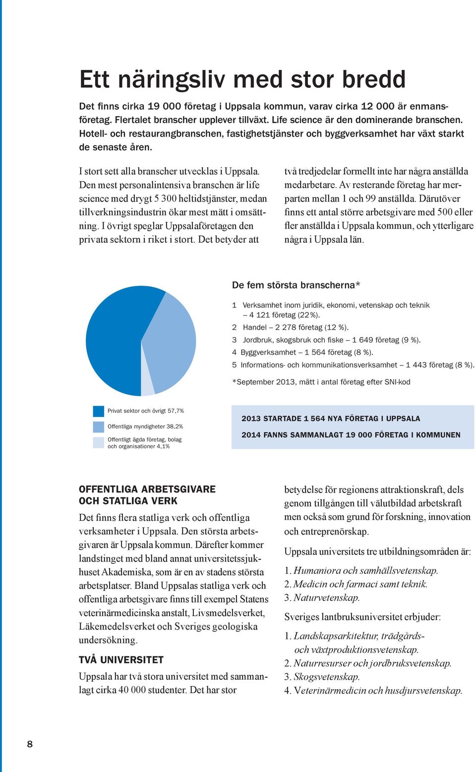 Den mest personal intensiva branschen är life science med drygt 5 300 heltidstjänster, medan tillverkningsindustrin ökar mest mätt i omsättning.