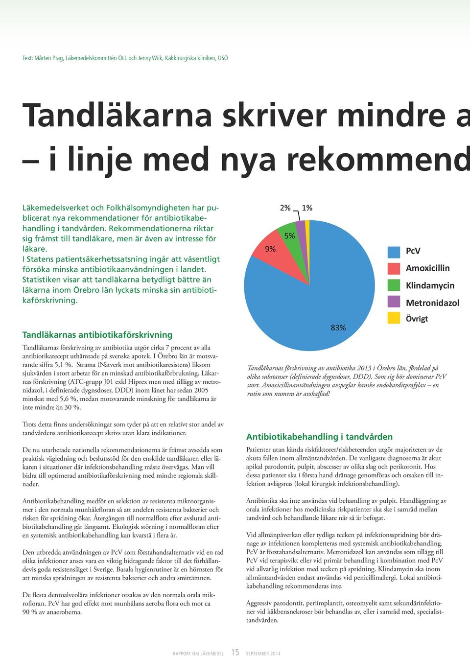 I Statens patientsäkerhetssatsning ingår att väsentligt försöka minska antibiotikaanvändningen i landet.