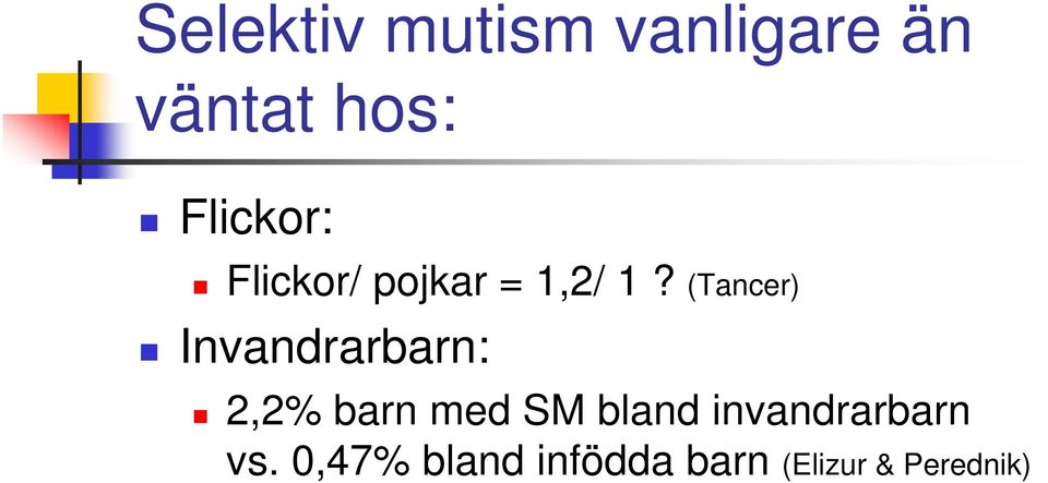 (Tancer) Invandrarbarn: 2,2% barn med SM bland