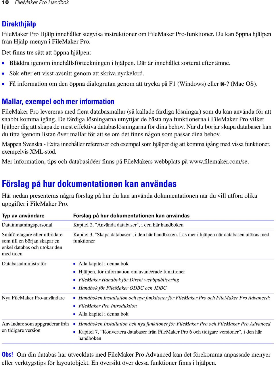 1 Få information om den öppna dialogrutan genom att trycka på F1 (Windows) eller 2-? (Mac OS).