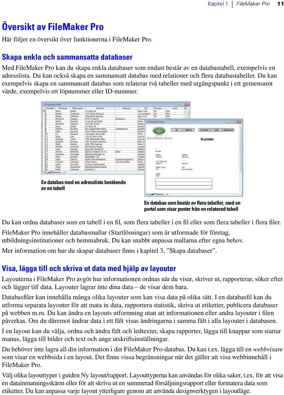 Du kan också skapa en sammansatt databas med relationer och flera databastabeller.