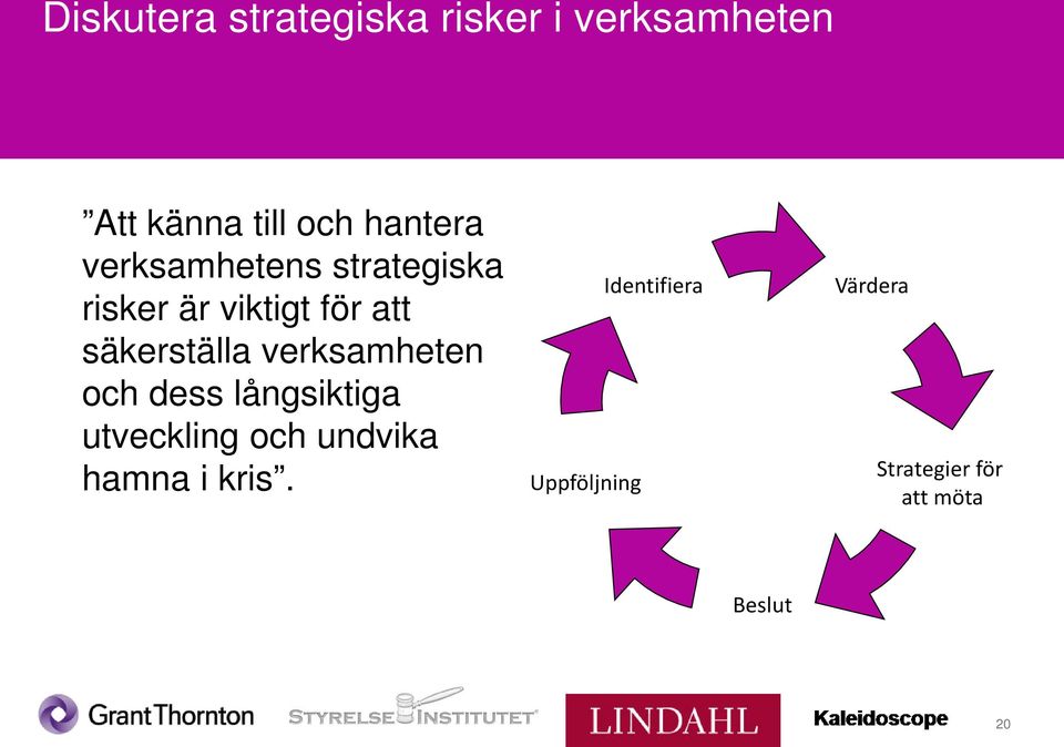 säkerställa verksamheten och dess långsiktiga utveckling och