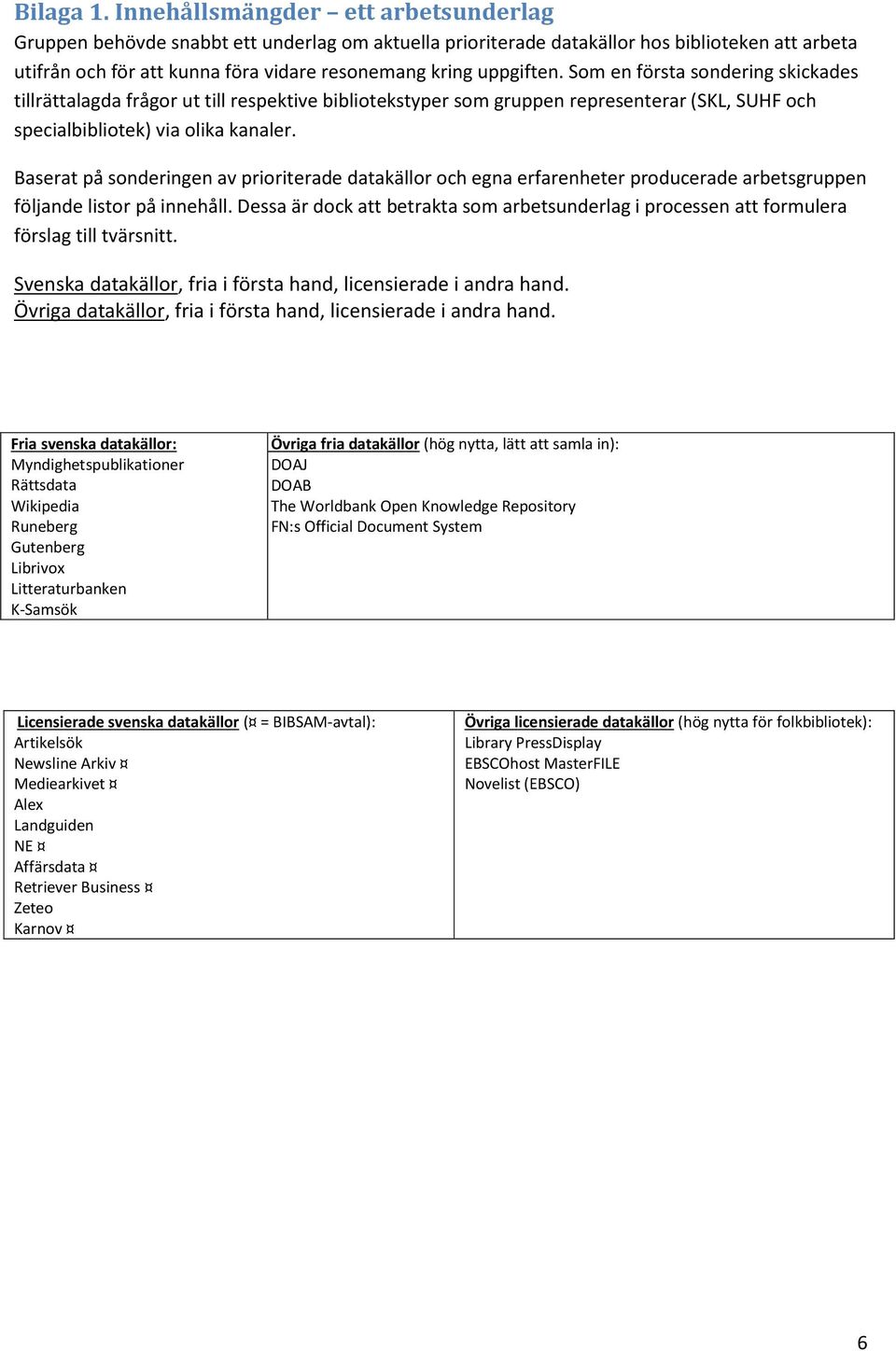 Som en första sondering skickades tillrättalagda frågor ut till respektive bibliotekstyper som gruppen representerar (SKL, SUHF och specialbibliotek) via olika kanaler.