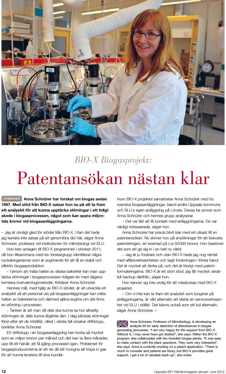 Jag är otroligt glad för stödet från BIO-X. Utan det hade jag kanske inte satsat på att genomföra det här, säger Anna Schnürer, professor vid institutionen för mikrobiologi vid SLU.