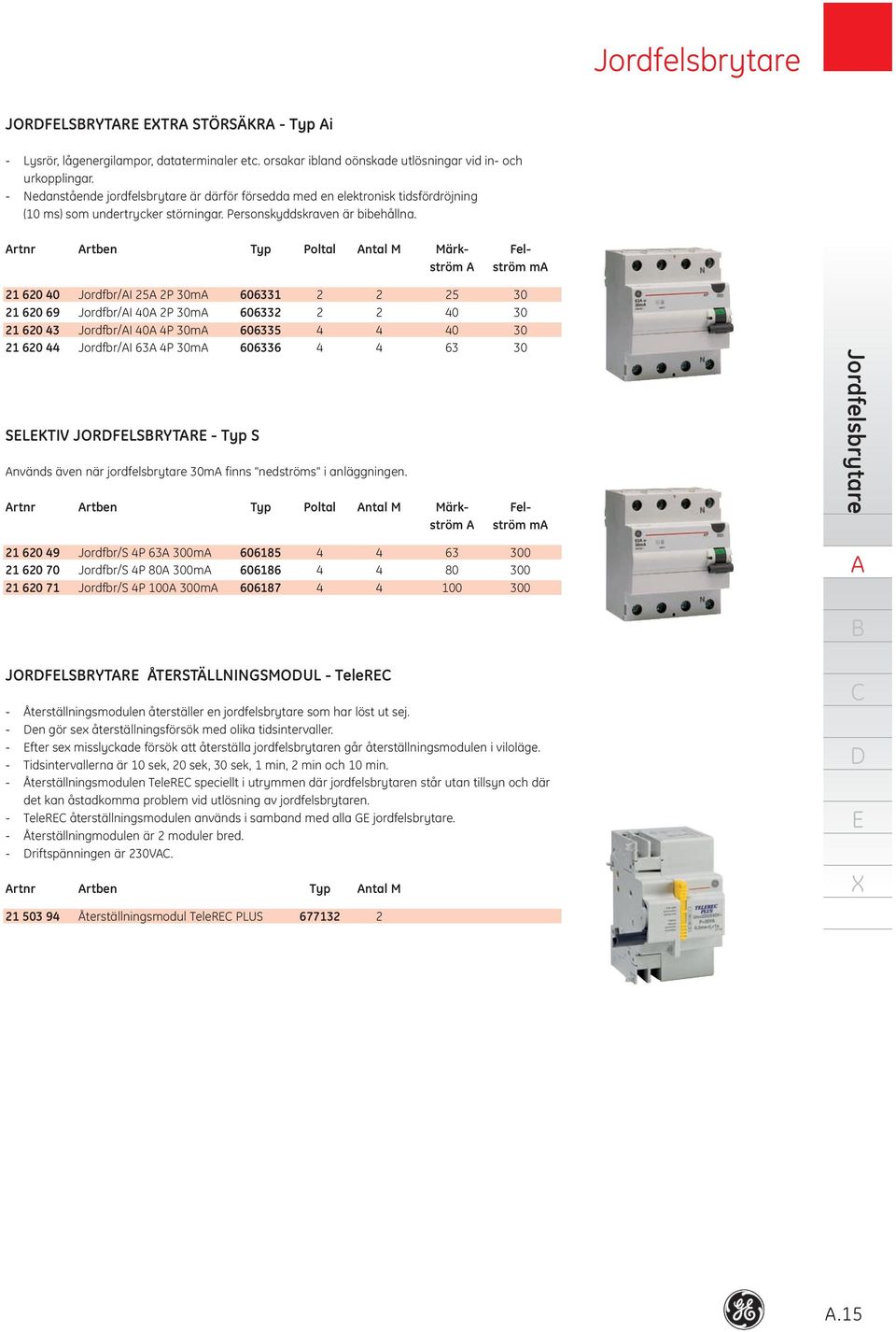 rtnr rtben Typ Poltal ntal M Märk Felström ström m 21 620 40 Jordfbr/I 25 2P 30m 606331 2 2 25 30 21 620 69 Jordfbr/I 40 2P 30m 606332 2 2 40 30 21 620 43 Jordfbr/I 40 4P 30m 606335 4 4 40 30 21 620