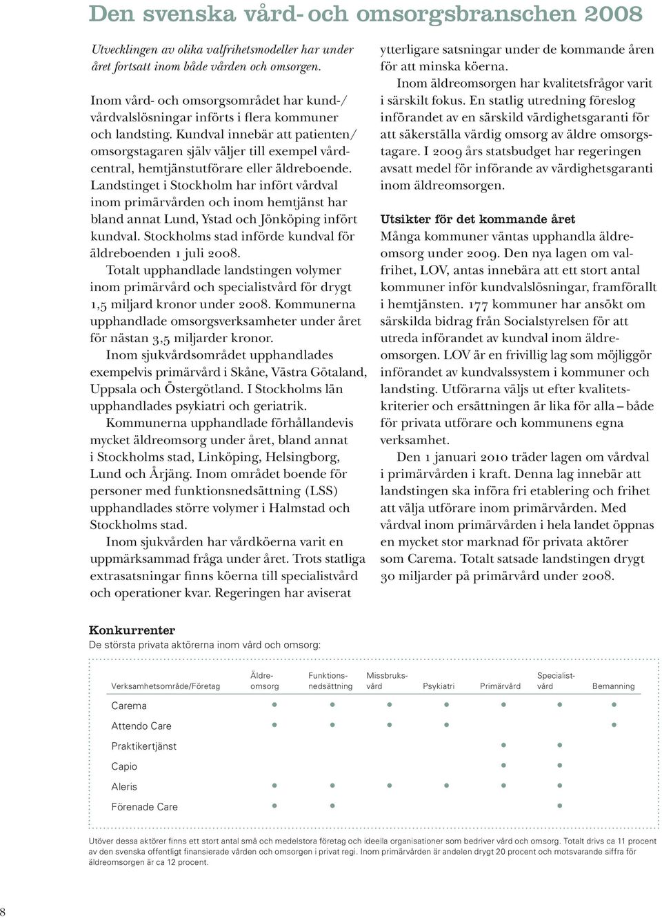 Kundval innebär att patienten/ omsorgstagaren själv väljer till exempel vårdcentral, hemtjänstutförare eller äldreboende.