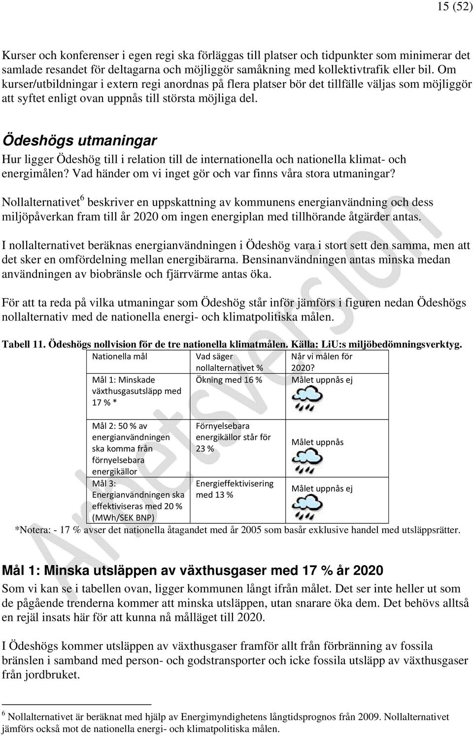 Ödeshögs utmaningar Hur ligger Ödeshög till i relation till de internationella och nationella klimat- och energimålen? Vad händer om vi inget gör och var finns våra stora utmaningar?