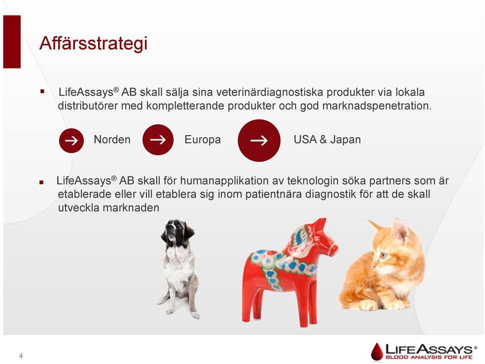 Norden Europa USA & Japan " LifeAssays AB skall för humanapplikation av teknologin söka