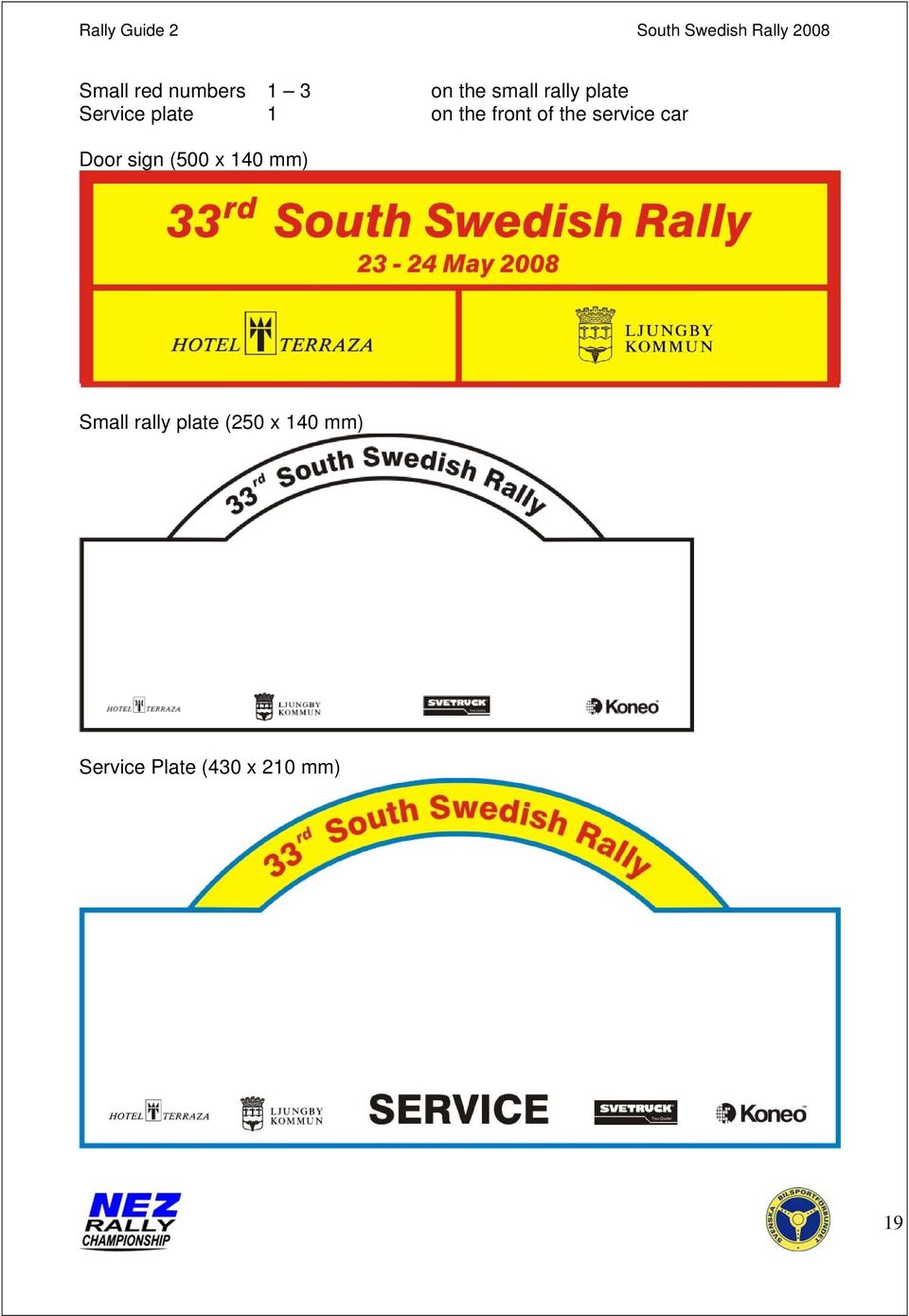 service car Door sign (500 x 140 mm) Small