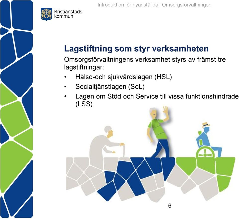 lagstiftningar: Hälso-och sjukvårdslagen (HSL)