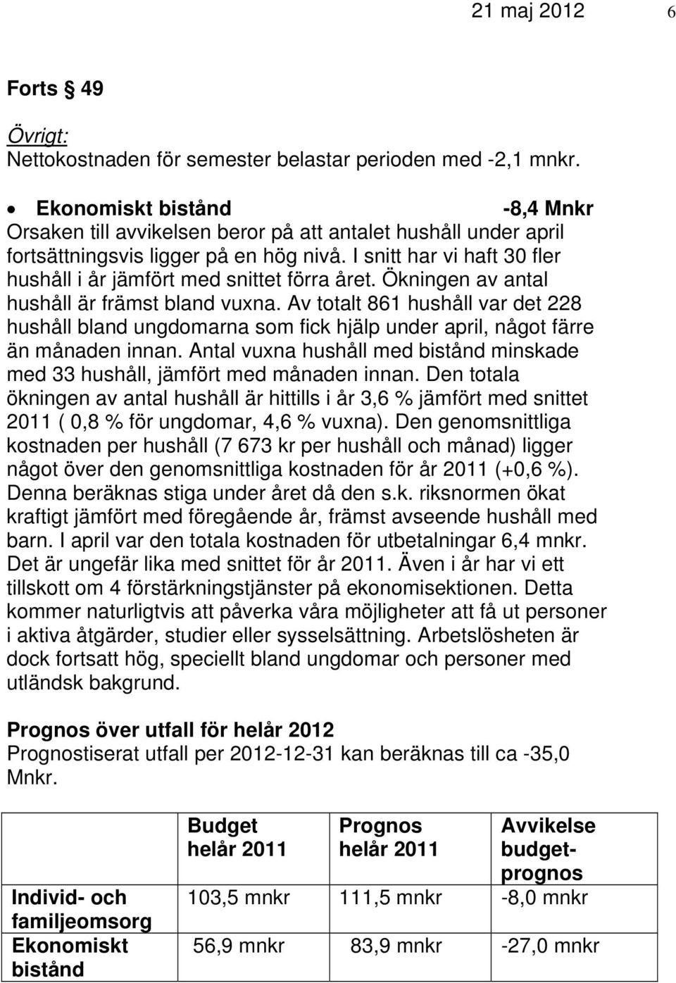 I snitt har vi haft 30 fler hushåll i år jämfört med snittet förra året. Ökningen av antal hushåll är främst bland vuxna.