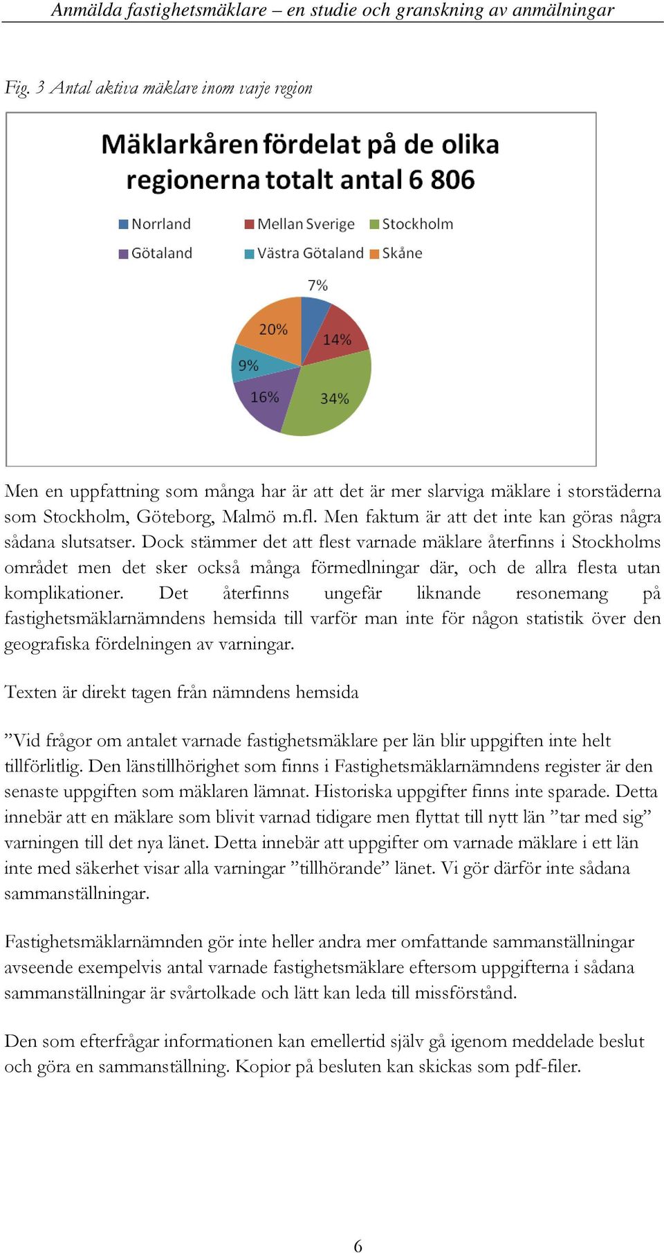 Dock stämmer det att flest varnade mäklare återfinns i Stockholms området men det sker också många förmedlningar där, och de allra flesta utan komplikationer.