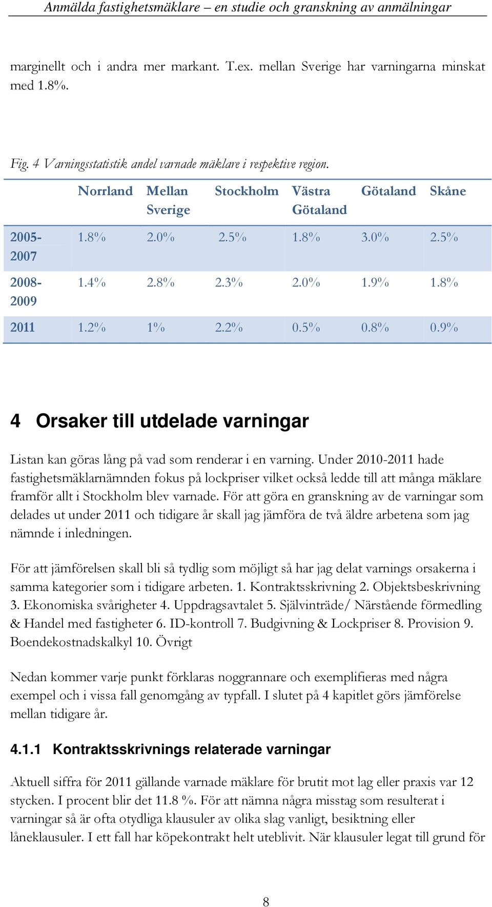 9% 4 Orsaker till utdelade varningar Listan kan göras lång på vad som renderar i en varning.