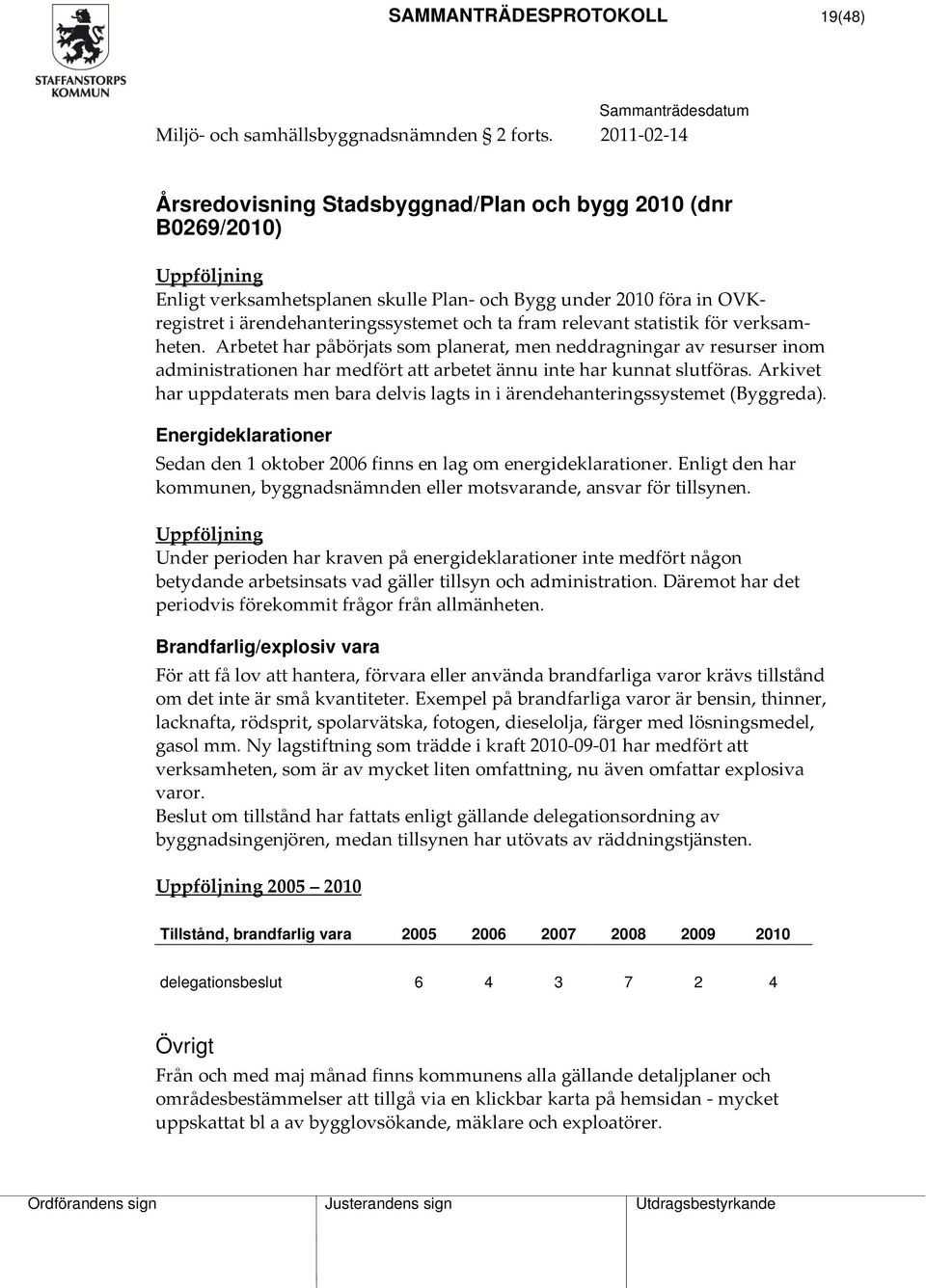 fram relevant statistik för verksamheten. Arbetet har påbörjats som planerat, men neddragningar av resurser inom administrationen har medfört att arbetet ännu inte har kunnat slutföras.