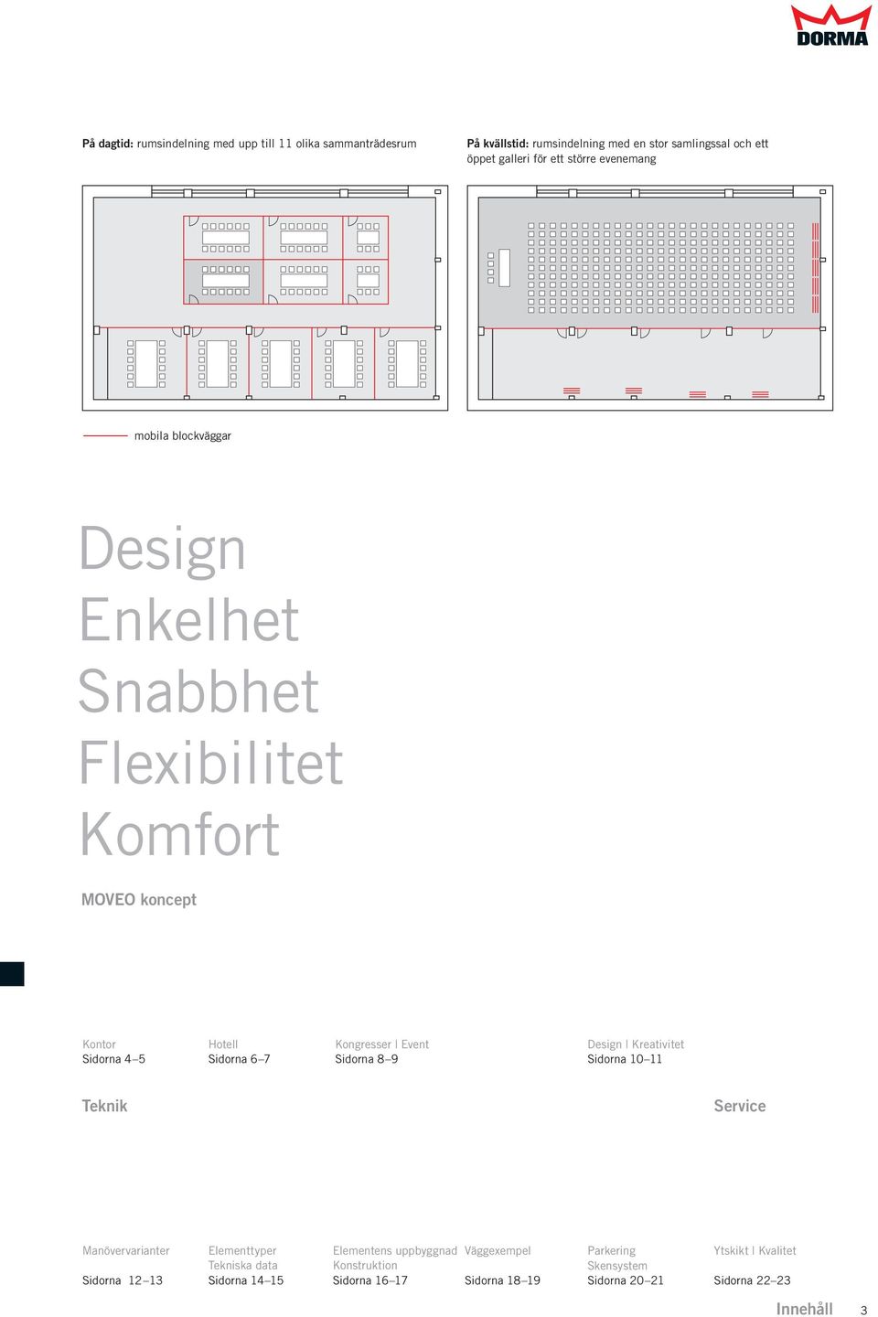 Event Sidorna 8 9 Design Kreativitet Sidorna 10 11 Teknik Service Manövervarianter Sidorna 12 13 Elementtyper Tekniska data Sidorna 14 15