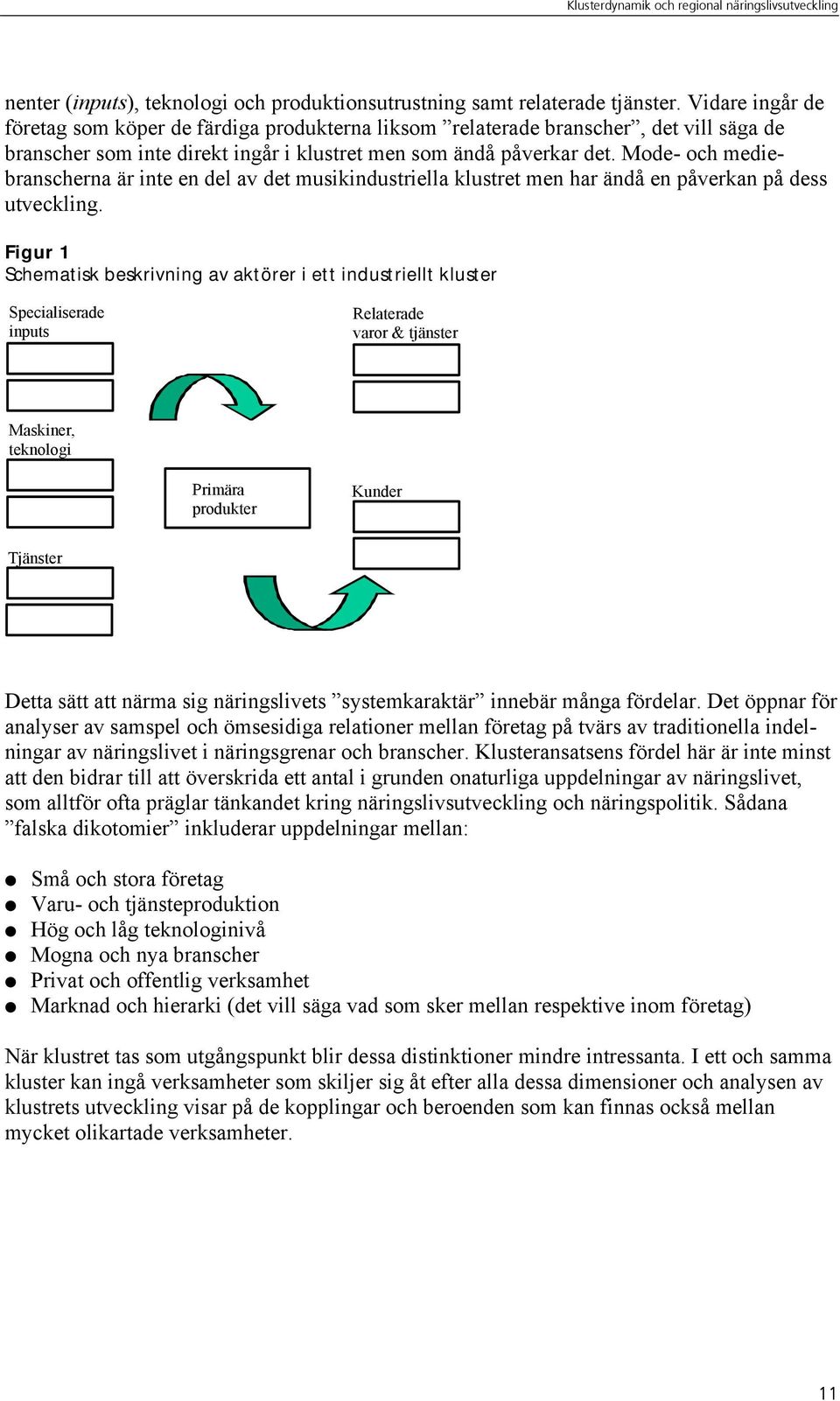 Mode- och mediebranscherna är inte en del av det musikindustriella klustret men har ändå en påverkan på dess utveckling.
