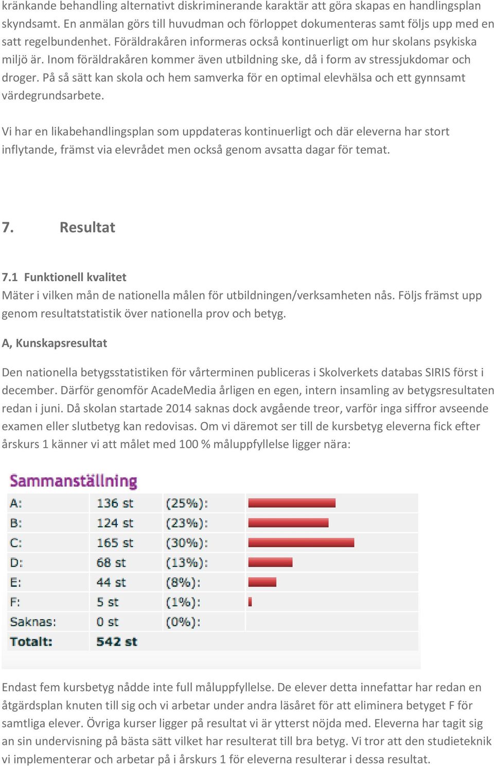 Inom föräldrakåren kommer även utbildning ske, då i form av stressjukdomar och droger. På så sätt kan skola och hem samverka för en optimal elevhälsa och ett gynnsamt värdegrundsarbete.