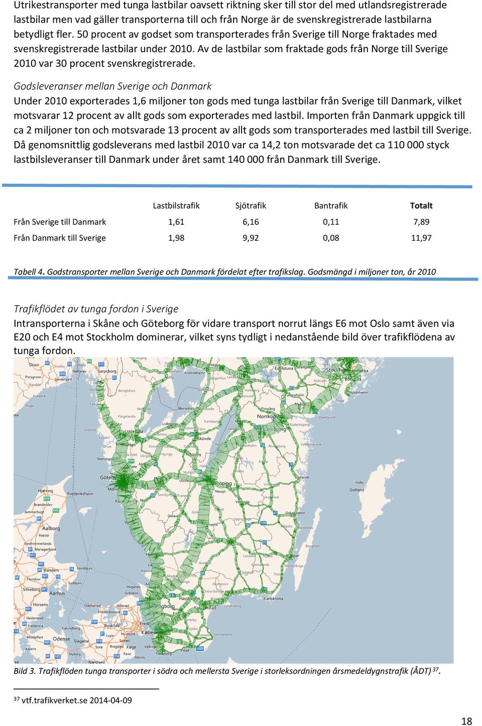 Av de lastbilar som fraktade gods från Norge till Sverige 2010 var 30 procent svenskregistrerade.