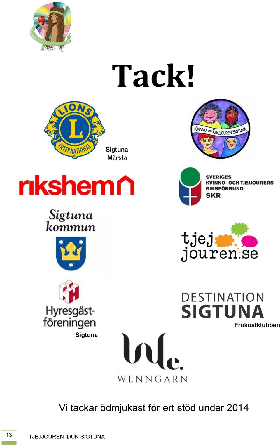 tackar ödmjukast för ert stöd