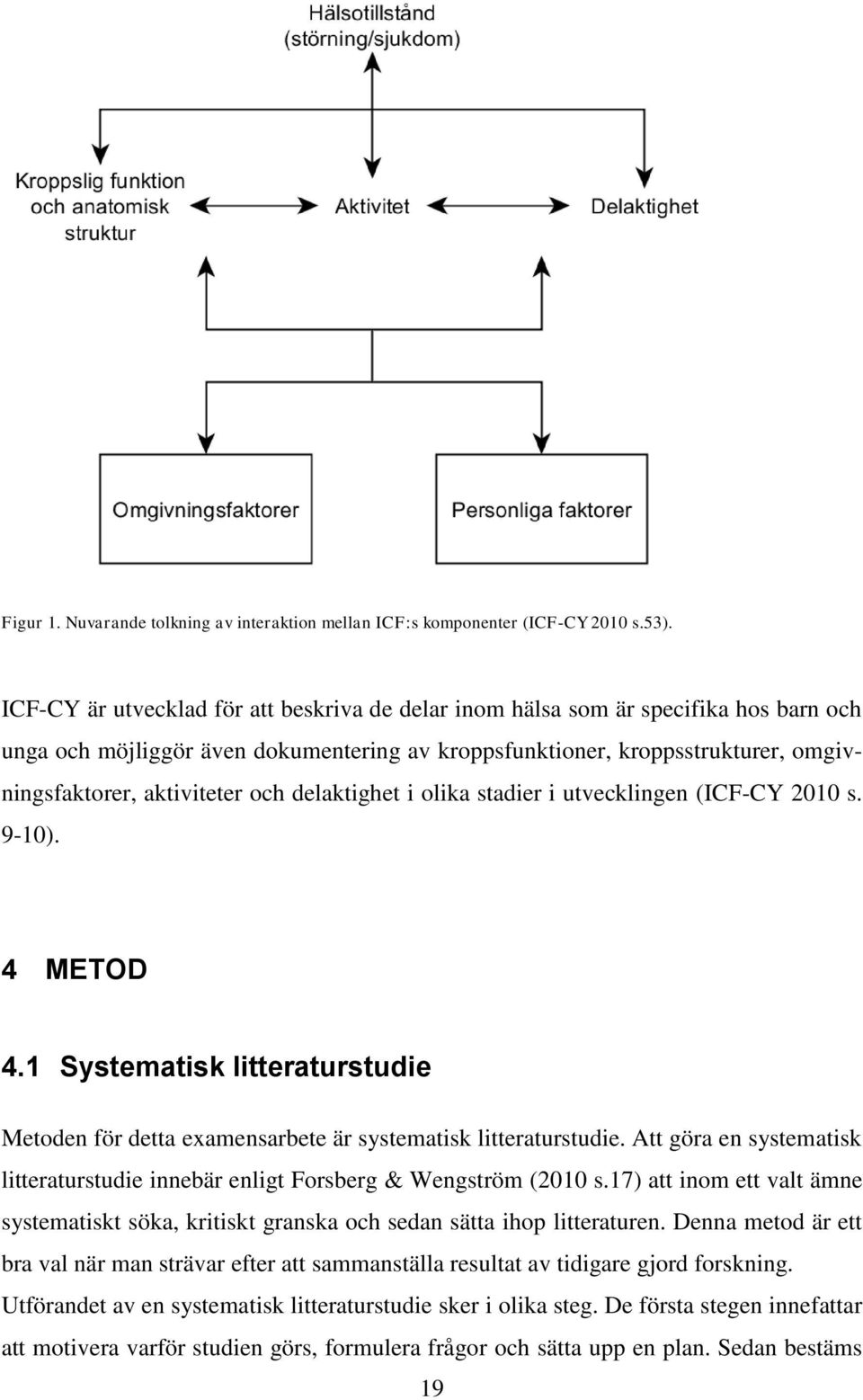 delaktighet i olika stadier i utvecklingen (ICF-CY 2010 s. 9-10). 4 METOD 4.1 Systematisk litteraturstudie Metoden för detta examensarbete är systematisk litteraturstudie.